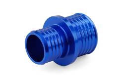 HPS Performance - HPS AHUR-100-125-BLUE Billet Multi-Ribbed Aluminum Hose Union 1" 1.25" OD Blue - Image 2