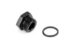 HPS Performance - HPS AN814-10 Hex Head Straight Thread Plug -10AN Port Thread w/O-Ring Black - Image 1