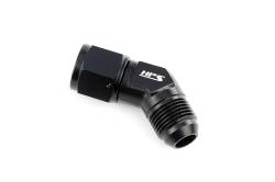 HPS Performance - HPS AN9241-6 -6AN Male To Female Swivel Adapter Aluminum Black 45-DEGree - Image 1