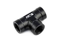 HPS Performance - HPS AN917-01 -1AN Female 1/8" NPT Tee Coupler Adapter Aluminum Black - Image 1