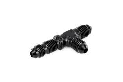 HPS Performance - HPS AN804-3 -3AN Male To Male Bulkhead Adapter Aluminum Black Tee On Run - Image 1
