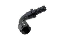 HPS Performance - HPS 150-9008 Push-On Hose End To AN -8 Female Aluminum Black 90-DEG - Image 1