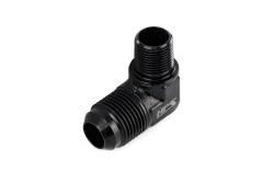 HPS Performance - HPS AN822-10 -10AN Flare To 1/2" NPT/Metric Adapter Aluminum Black 90-DEGree - Image 2