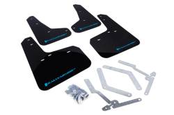 Rally Armor - Rally Armor MF27-UR-BLK/NB Black Mud Flap Light Blue Logo - Image 1