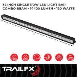 TrailFX - TrailFX 30SRSCM 30" LED Bar 120W Spot & Flood Beam 14400LM Black Housing - Image 2