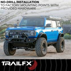 TrailFX - TrailFX BR008T Matte Black Angle Tube Fender Flares 4.75" Tire Coverage Pair - Image 2