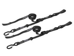 PRP - PRP 13801-2 1"x10' Cam-Lock Tie Down w/Snap S-Hooks & Soft-Tie PAIR Black - Image 1