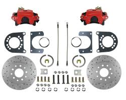 Leed Brakes - Leed Brakes RRC0002X Rear Disc Brake Kit w/Drilled Rotors & Red Calipers - Image 1
