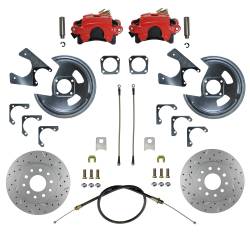 Leed Brakes - Leed Brakes RRC1002X Rear Disc Brake Kit w/Drilled Rotors & Red Calipers - Image 1