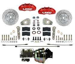 Leed Brakes - Leed Brakes RFC0026-8307X Power Front Kit w/Drilled Rotors & Red Calipers - Image 1