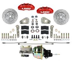 Leed Brakes - Leed Brakes RFC0026-Y307X Power Front Kit w/Drilled Rotors & Red Calipers - Image 1
