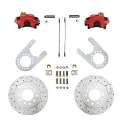 Leed Brakes - Leed Brakes RRC6003X Rear Disc Brake Kit w/Drilled Rotors & Red Calipers - Image 1