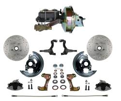 Leed Brakes - Leed Brakes FC1002-E1A1X Power Front Kit w/Drilled Rotors & Zinc Plated Calipers - Image 1