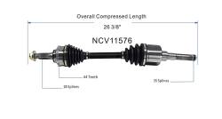 GSP - GSP NCV11576 Ford/Mazda/Mercury Front Left CV Axle Assembly - Image 6