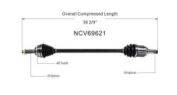 GSP - GSP NCV69621 Front Right CV Axle Assembly for 04-09 Toyota Prius - Image 6
