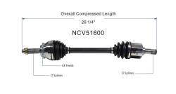 GSP - GSP NCV51600 Front Left CV Axle Assembly for Mitsubishi 2.4 - Image 6