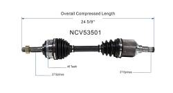 GSP - GSP NCV53501 Front Left CV Axle Assembly for Hatchback/Sedan - Image 6