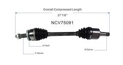 GSP - GSP NCV75091 Front Left CV Axle Assembly for Hyundai/Kia - Image 6