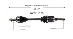 GSP - GSP NCV11528 Ford/Mercury 2.5/3.0 Front Left CV Axle Assembly - Image 6