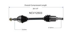 GSP - GSP NCV12503 Front Left CV Axle Assembly for Chrysler/Dodge 3.3 - Image 6