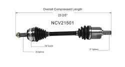 GSP - GSP NCV21501 90-93 Acura Integra Front Left CV Axle Assembly - Image 6
