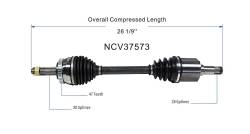 GSP - GSP NCV37573 Front Left CV Axle Assembly for Hyundai 3.3 - Image 6