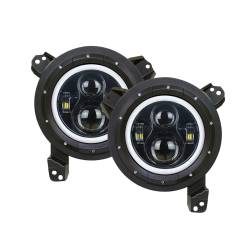 Quake LED - Quake LED QTE960 9" Headlights w/DRL Halo/Turn Signal for 18+ Jeep Gladiator/JL - Image 1