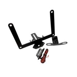 Smittybilt - Smittybilt 7734 Black License Plate Relocation Bracket for 18+ Jeep Wrangler JL - Image 1