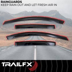 TrailFX - TrailFx 4634IC 4PC Window Vents Low Profile In-Channel Smoke Acrylic - Image 2