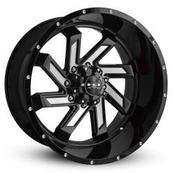 HD Wheels - HD Wheels Saw 22X12 8x170 -44mm Gloss Black/Milled SA221285-44MF - Image 1