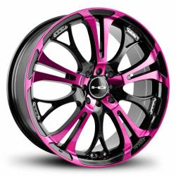 HD Wheels - HD Wheels SO22856420BK-P Spinout 22x8.5 5x4.5 5x120 20mm Gloss Pink/Black - Image 1