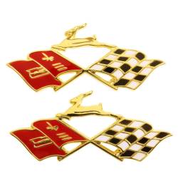Trim Parts - Trim Parts 2045 1959 Impala Rear Quarter Gold X-Flags PAIR - Image 1