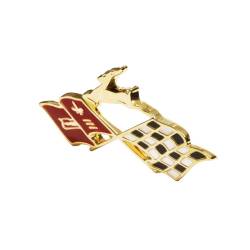 Trim Parts - Trim Parts 2089 1960 Impala Rear Quarter Gold X-Flag w/Impala PAIR - Image 2
