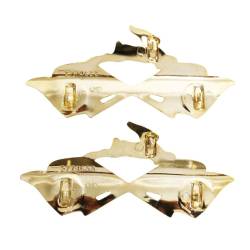 Trim Parts - Trim Parts 2089 1960 Impala Rear Quarter Gold X-Flag w/Impala PAIR - Image 3