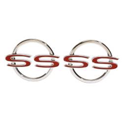 Trim Parts - Trim Parts 2360 1964 Full-Size Chevrolet Rear Quarter Panel "SS" Emblem PAIR - Image 1