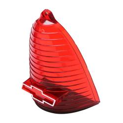 Trim Parts - Trim Parts A1019C 55 Full-Size Chevrolet Red Tail Light Lens w/Chrome Bowtie PR - Image 2