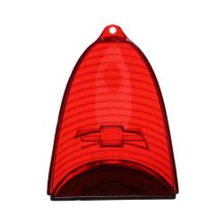 Trim Parts - Trim Parts A1019C 55 Full-Size Chevrolet Red Tail Light Lens w/Chrome Bowtie PR - Image 3