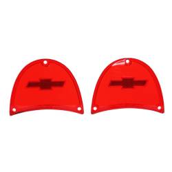 Trim Parts - Trim Parts A1479 1957 Full-Size Chevrolet Red Tail Light Lens w/Bowtie PAIR - Image 1