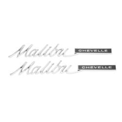 Trim Parts - Trim Parts 4211 1965 Chevelle Rear Quarter Emblem "Malibu Chevelle" PAIR - Image 1