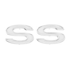 Trim Parts - Trim Parts 4620 1969 Full-Size Chevrolet Front Fender Emblem "SS" White PAIR - Image 1