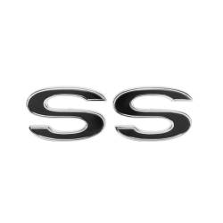 Trim Parts - Trim Parts 4621 1969 Full-Size Chevrolet Front Fender Emblem "SS" Black PAIR - Image 1