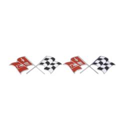 Trim Parts - Trim Parts 5155 1958-60 Corvette Front Fender X-Flag Emblem PAIR - Image 1