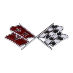 Trim Parts - Trim Parts 5234 1967 Corvette Front X-Flag Emblem Dark Red EACH - Image 1