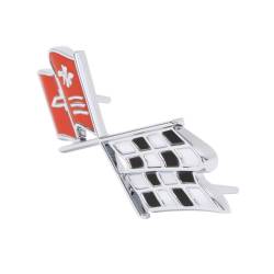Trim Parts - Trim Parts 5235 1967 Corvette Front X-Flag Emblem Orange Red EACH - Image 2