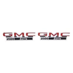 Trim Parts - Trim Parts 9833 71-72 GMC Truck Truck Front Fender Emblem "GMC 2500 Sierra" PAIR - Image 1