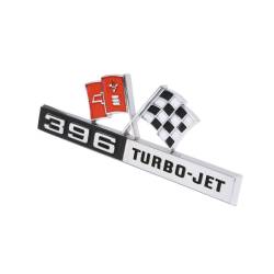 Trim Parts - Trim Parts 5219A 1965 Corvette Front Fender Emblem "396 Turbo Jet" Orange Red PR - Image 2