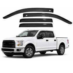 Black Horse Off Road - Black Horse 14-94155 Rain Guard/Deflectors 09-14 Ford F150 SuperCrew Smoke 4Pc - Image 1