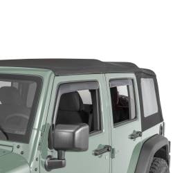 Black Horse Off Road - Black Horse 14-94249 Smoke Rain Guard/Deflectors for 07-18 Jeep Wrangler JK 4Pc - Image 2