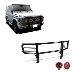 Black Horse Off Road - Black Horse PGBZA008A-PLR Grille Guard w/7.0" RED LED for G55 AMG/G500 - Image 1