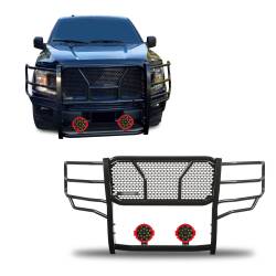 Black Horse Off Road - Black Horse RU-FOF115-B-PLR Rugged-HD Grille Guard w/7" LED for 15-20 Ford F150 - Image 1